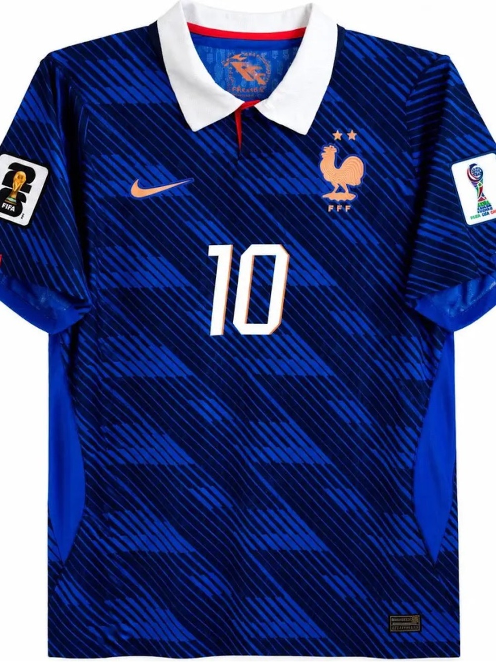 Nike Men’s Blue and White Mbappé #10 France Soccer Jersey - Picture 2 of 4